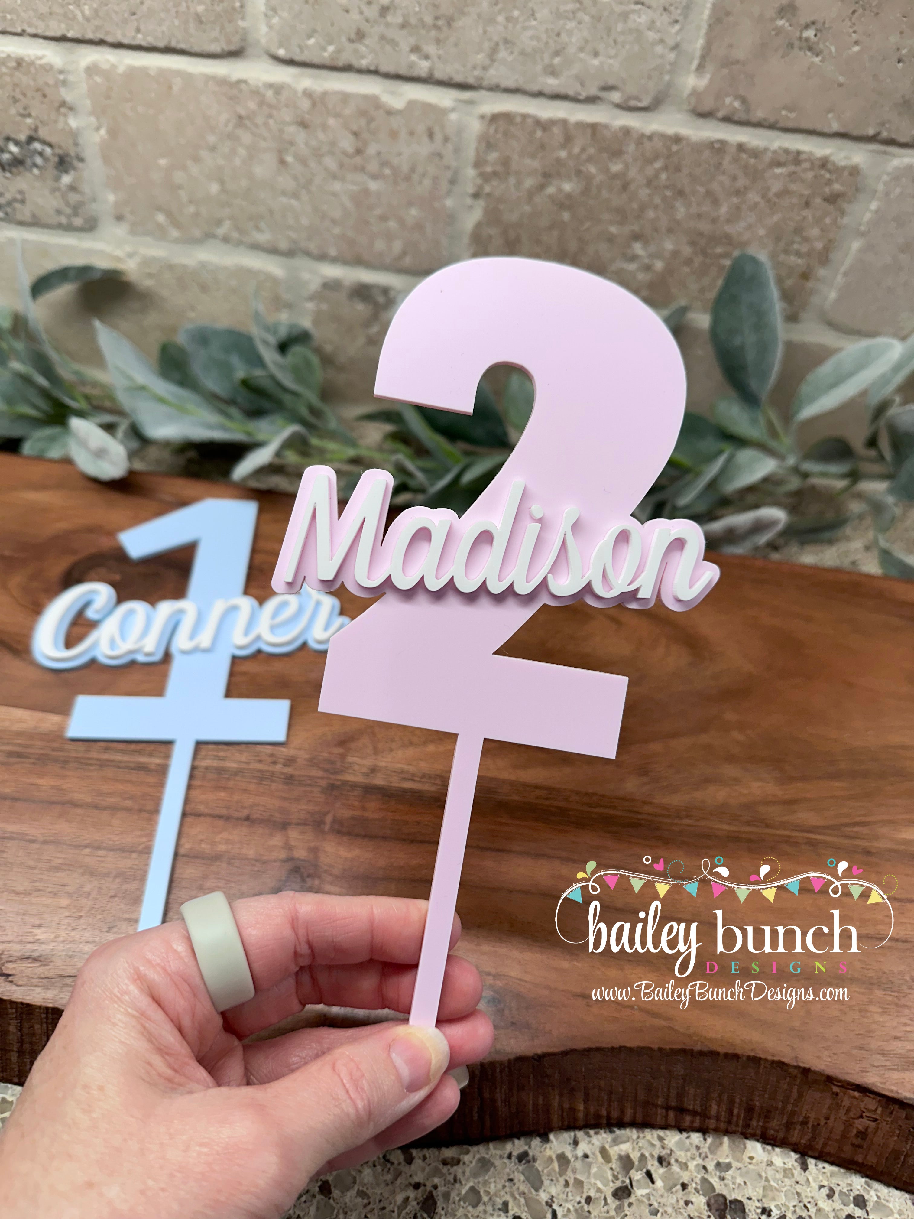 Personalized Cake Toppers with Age and Name