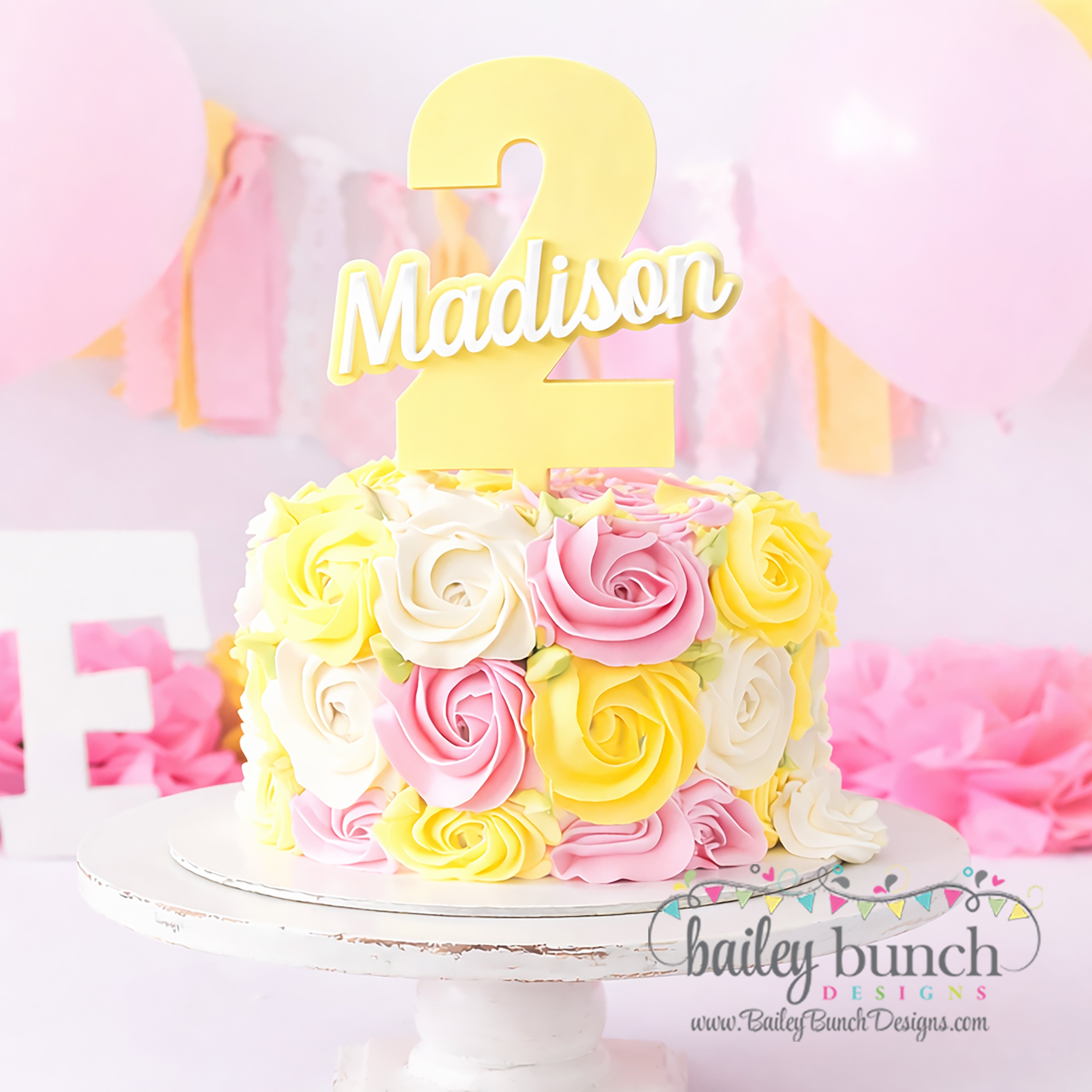 Personalized Cake Toppers with Age and Name