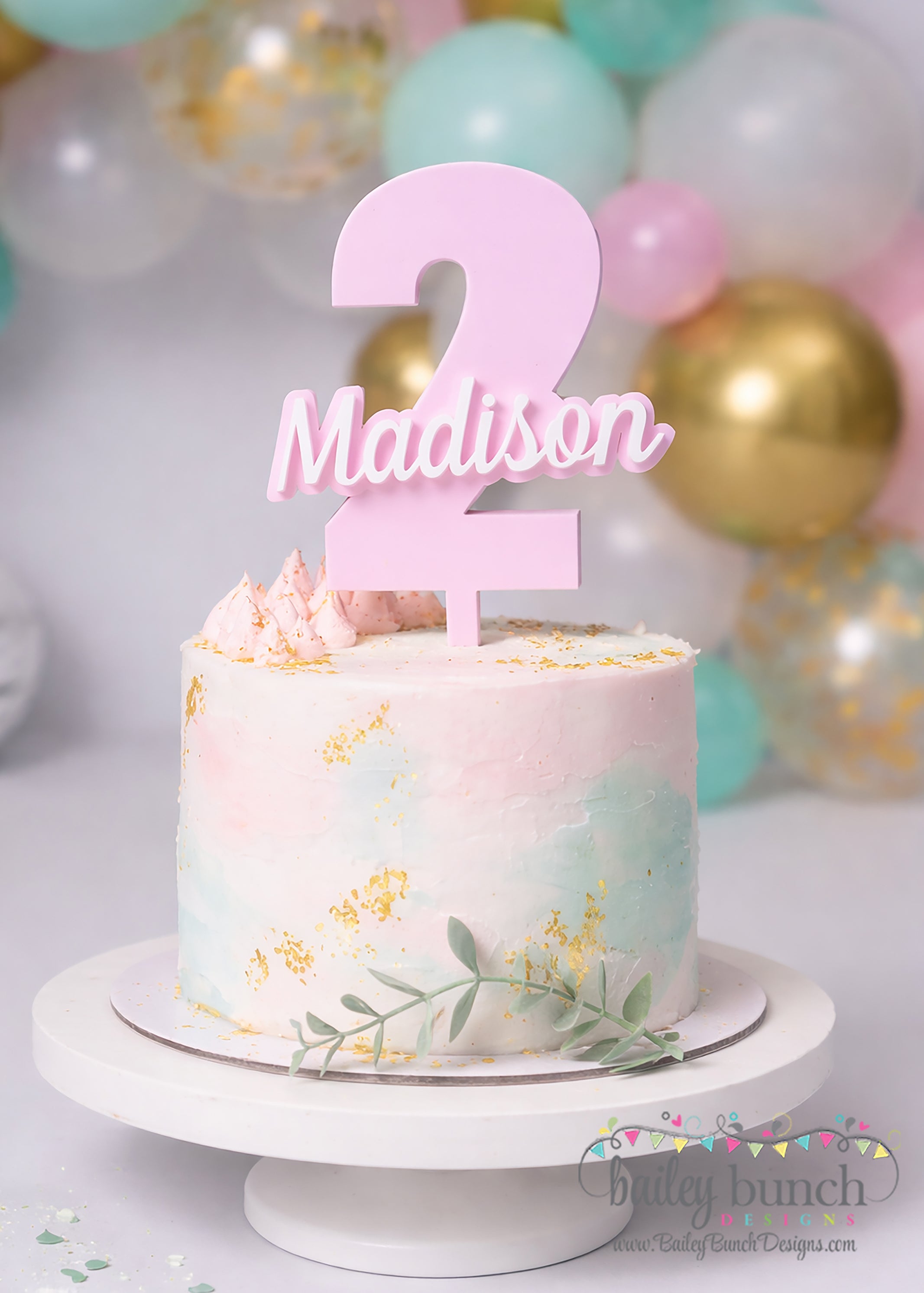 Personalized Cake Toppers with Age and Name