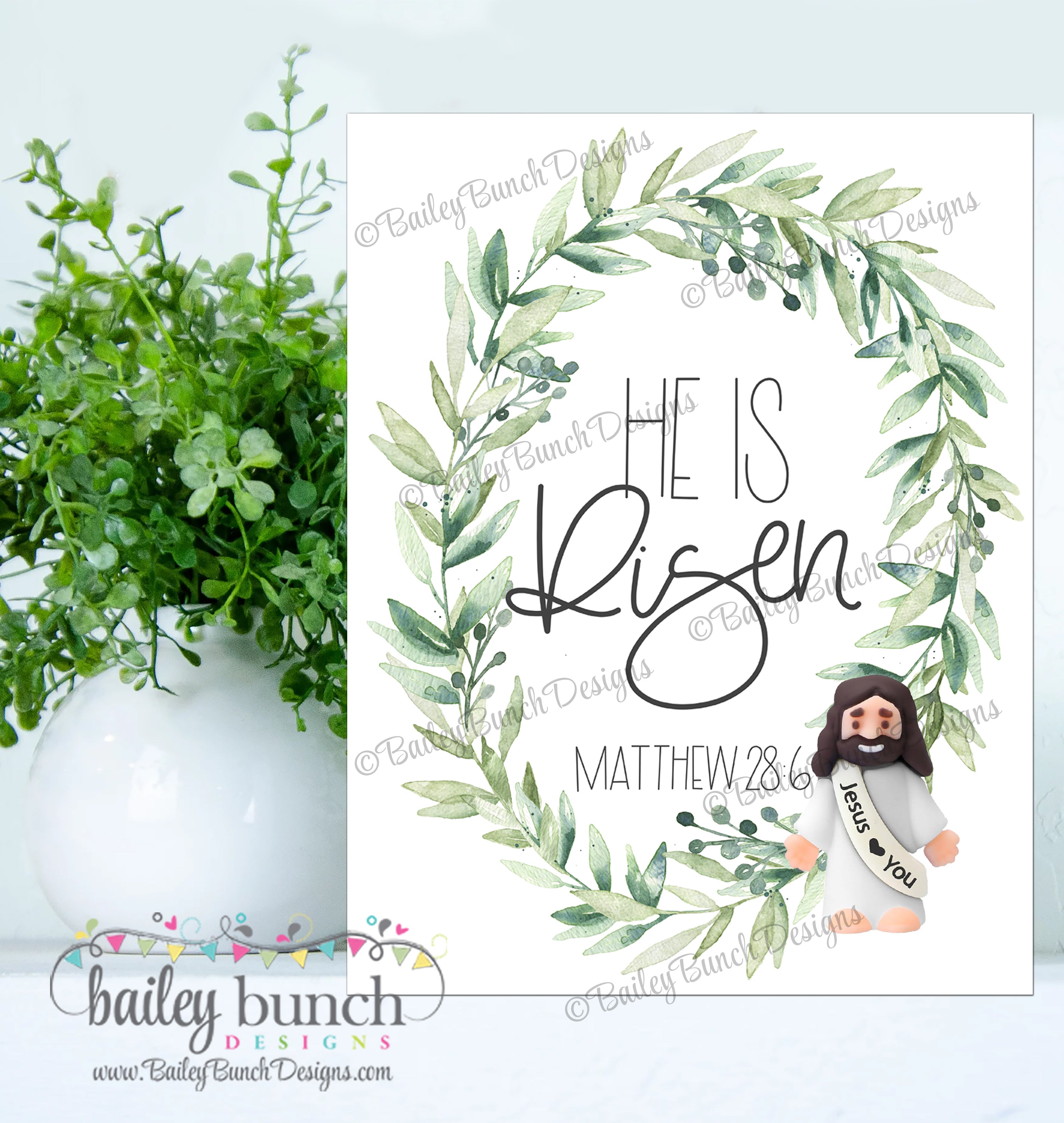 Little Jesus He Is Risen Easter cards printable PDF with pastel design, 4 per page instant download for church and Sunday School