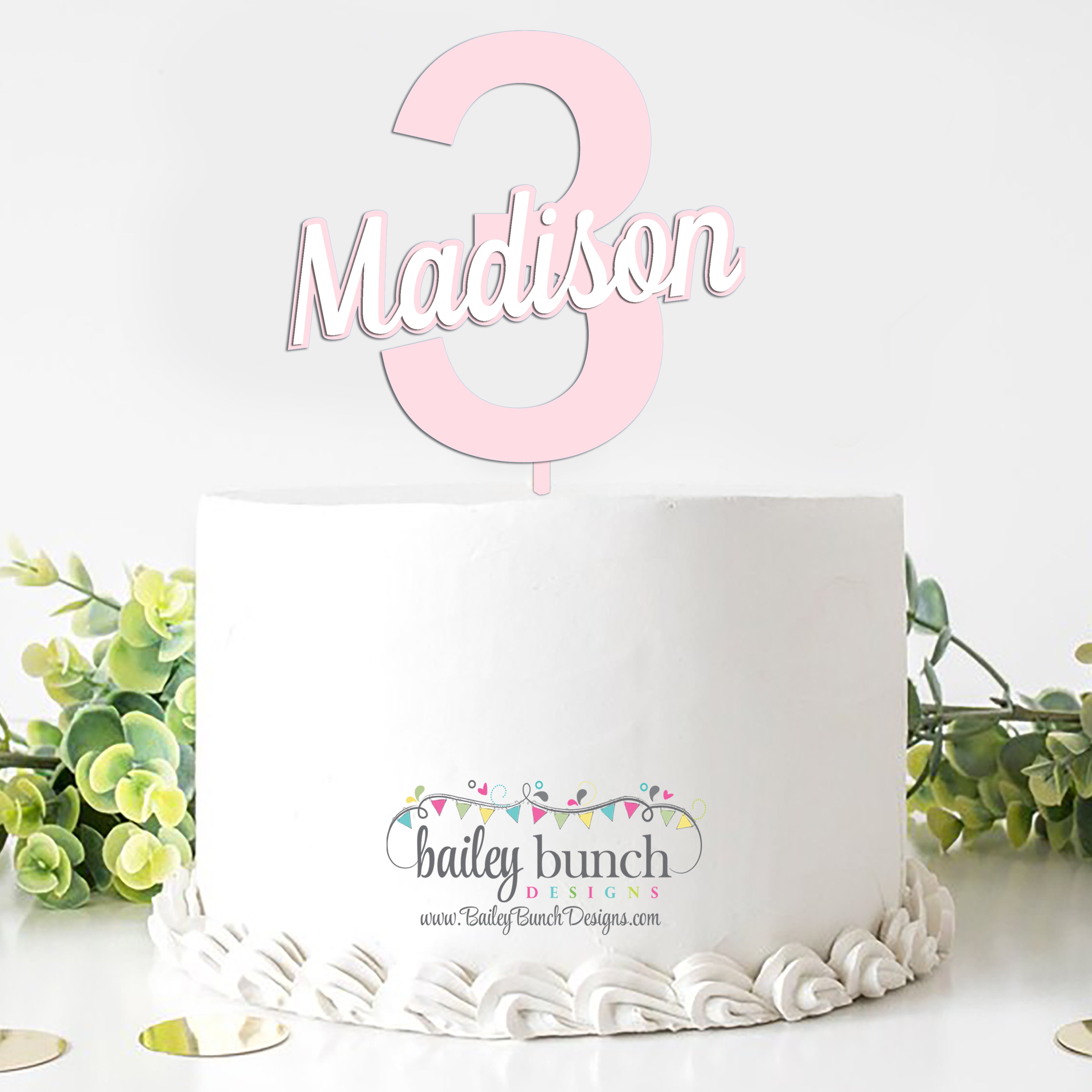 Personalized Cake Toppers with Age and Name