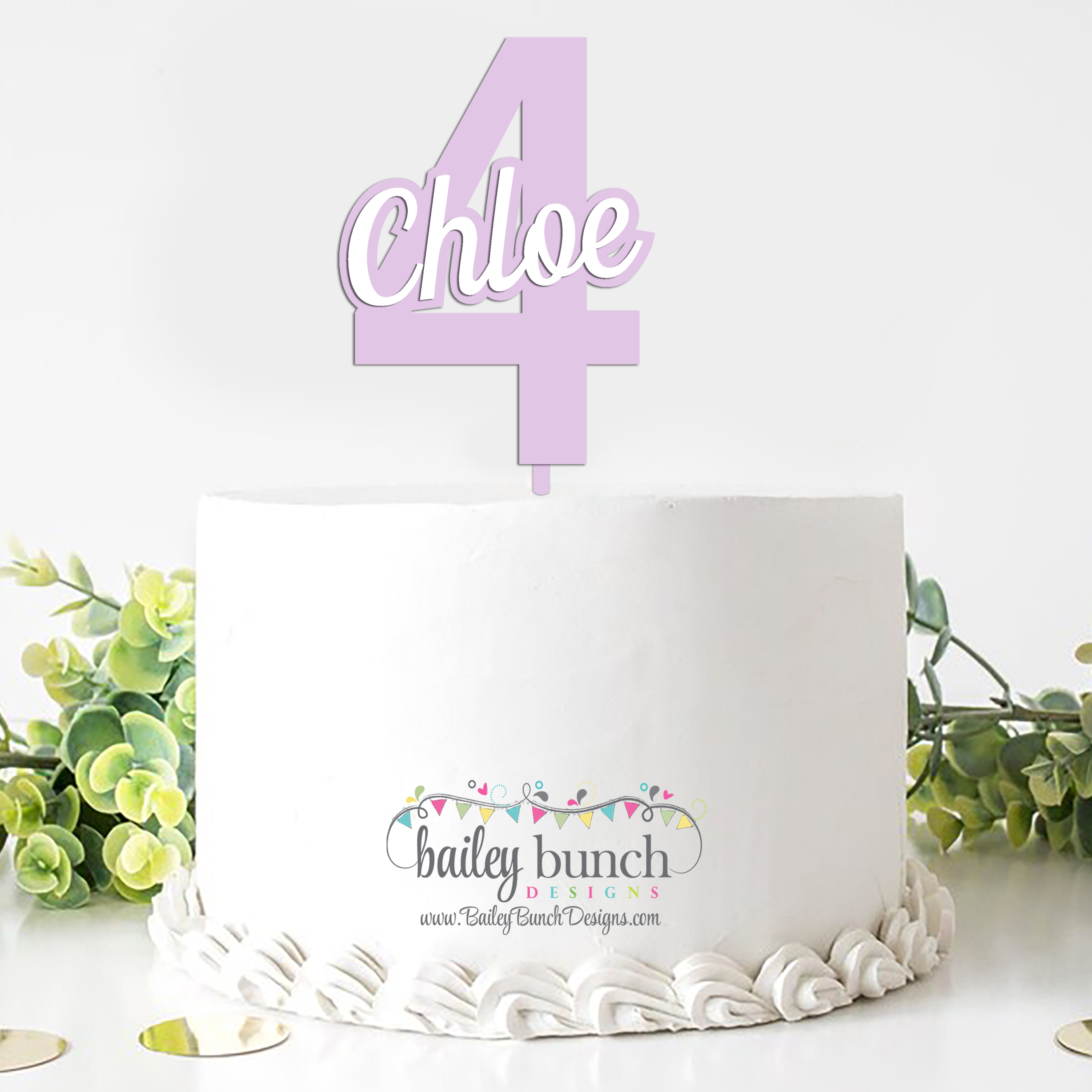 Personalized Cake Toppers with Age and Name