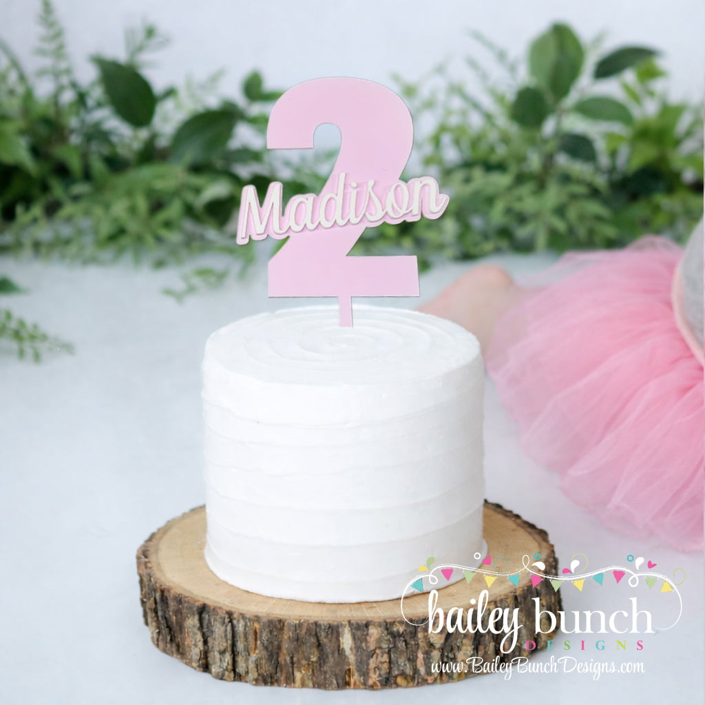 Personalized Cake Toppers with Age and Name