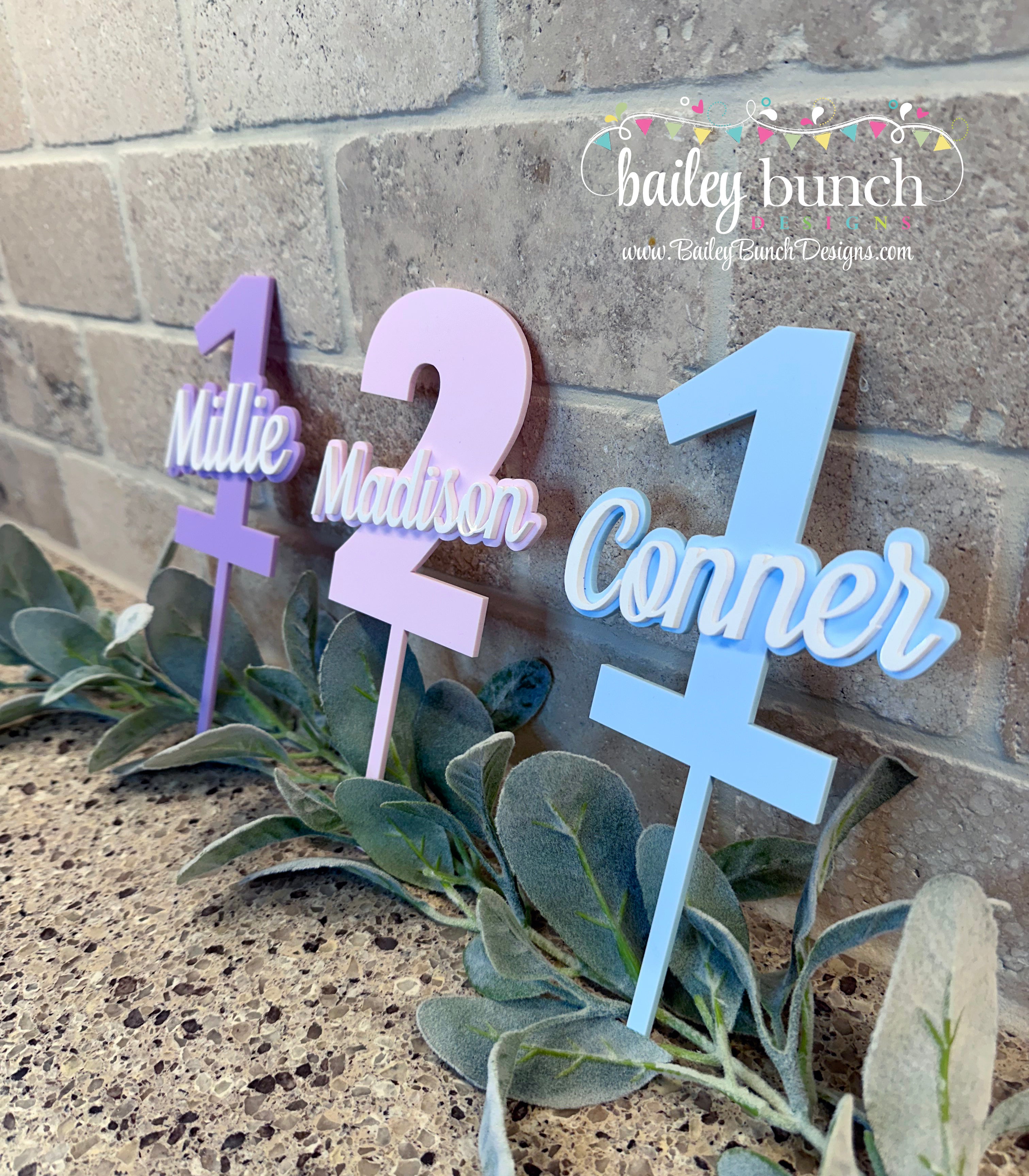 Personalized Cake Toppers with Age and Name