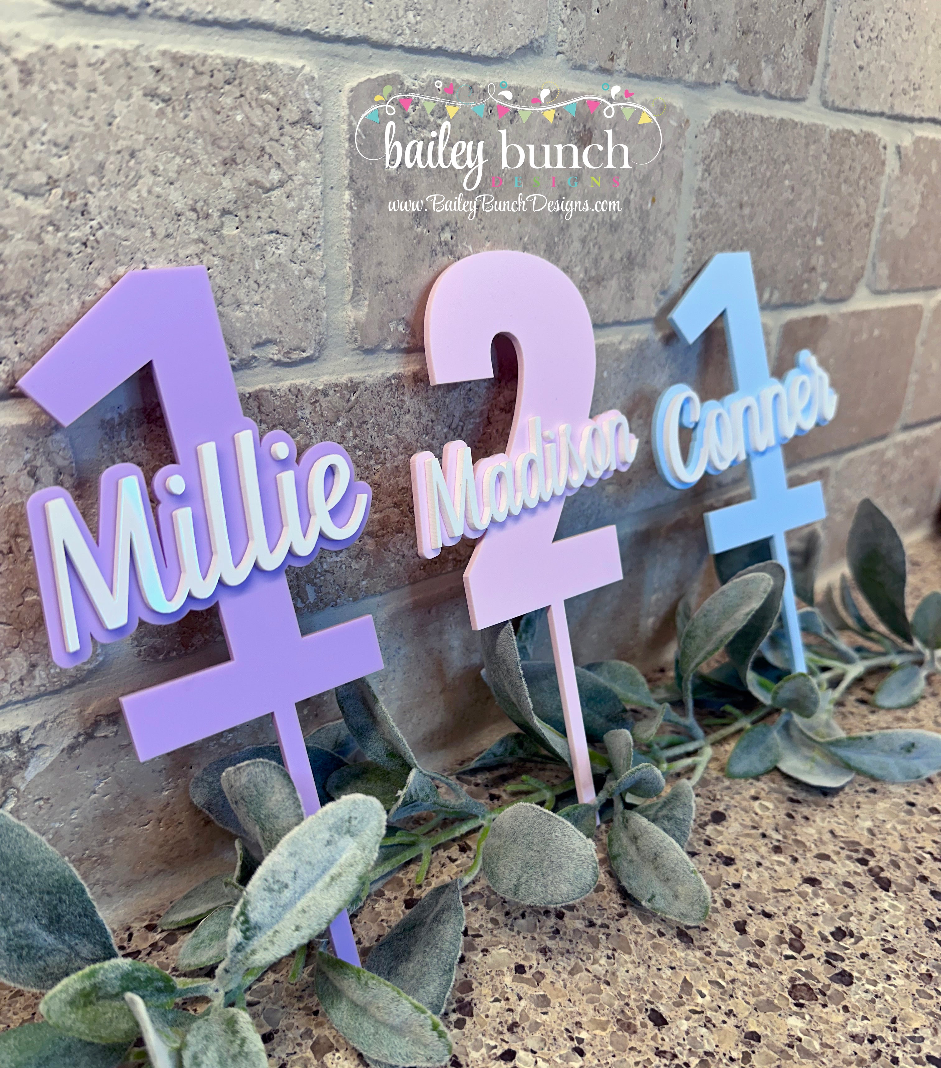 Personalized Cake Toppers with Age and Name