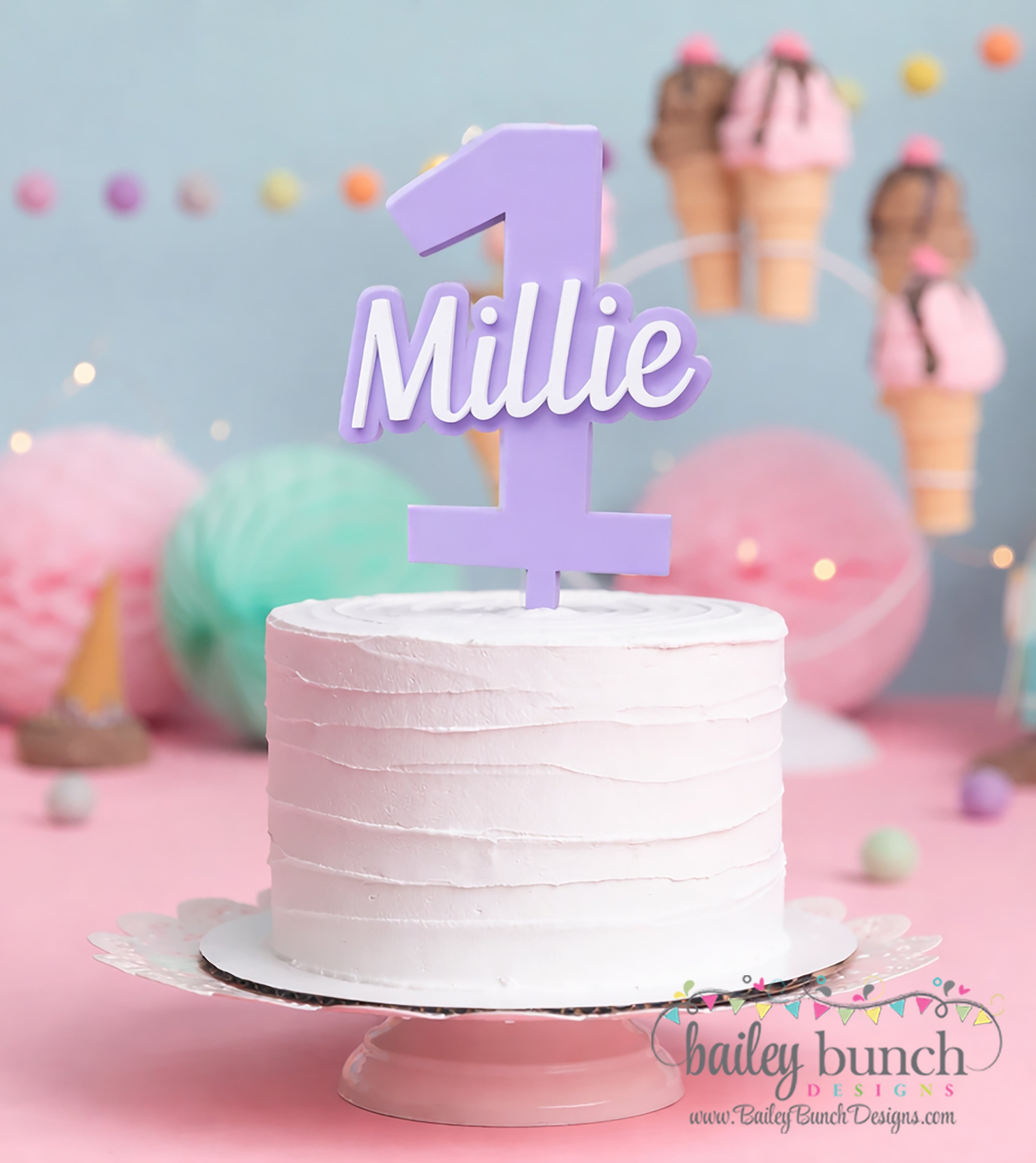 Personalized Cake Toppers with Age and Name