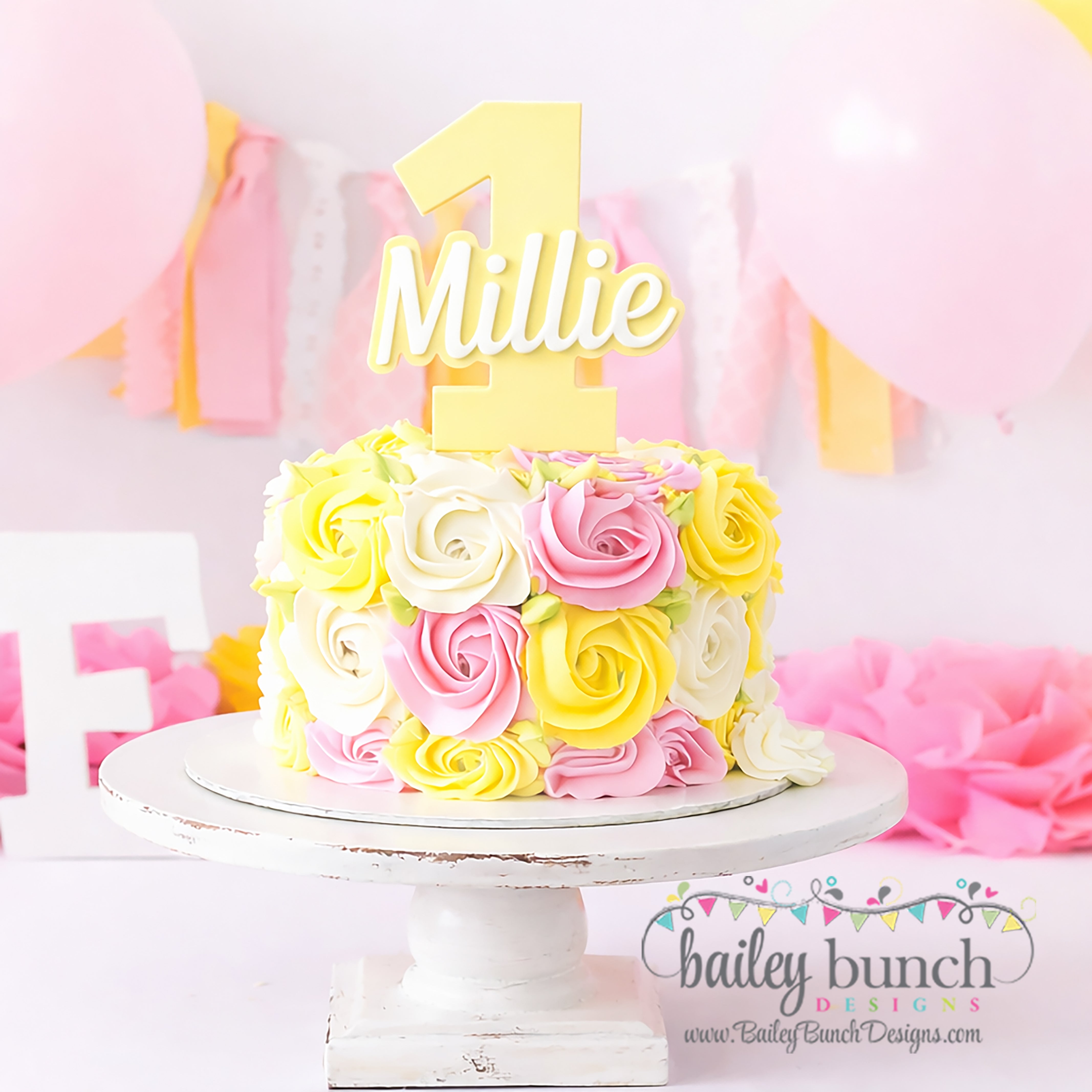 Personalized Cake Toppers with Age and Name