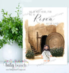 Bible Verse Easter Card Religious Printable Design Digital Download Format Faith Centered Content Sunday School Resource Resurrection Message Teaching Material Christian Education Printable Church Activity Children Ministry Tool Spring