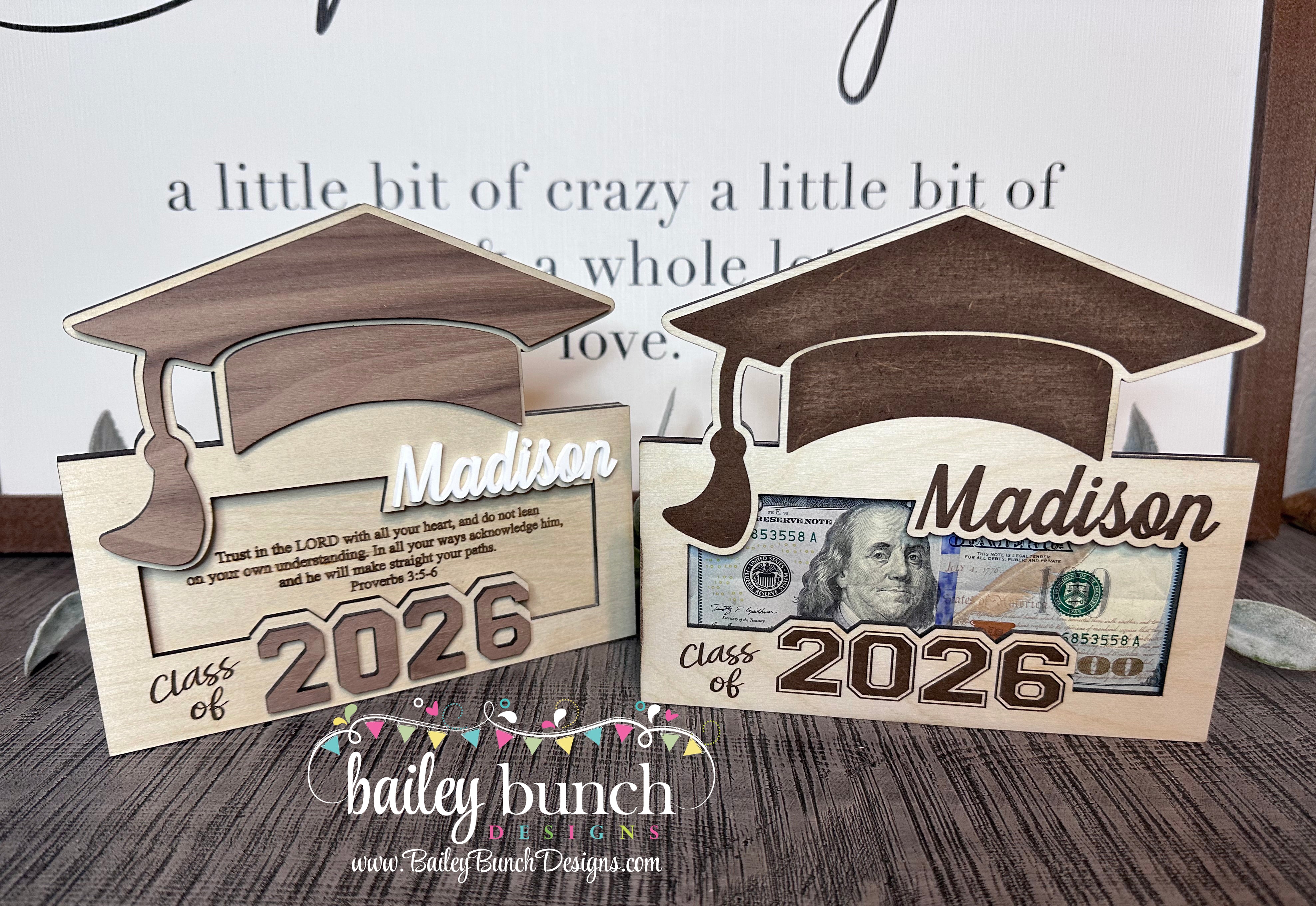 Graduation Gift Money Holder, 2026, personalized with name.