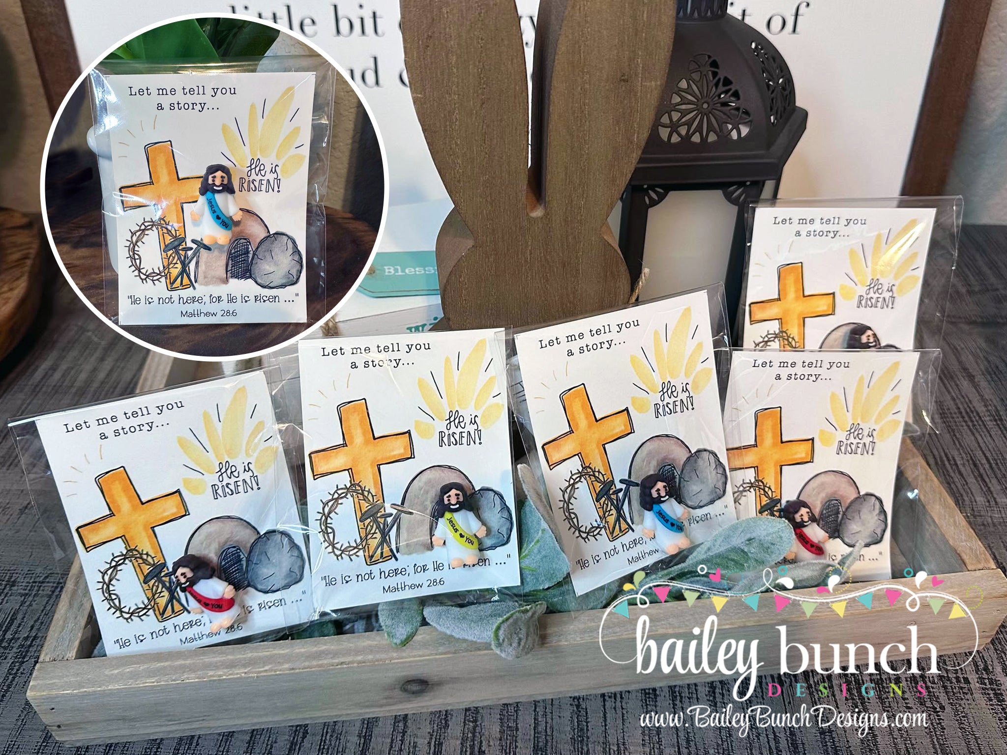 Pocket Jesus Figurine HE is risen Cards Religious Gift Sunday School Faith Centered Little Jesus Best Gift Christian Party Favor Set Bible Study Youth Present Easter Celebration Church Event Portable Teaching Aid Inspirational Message Share Love Jesus